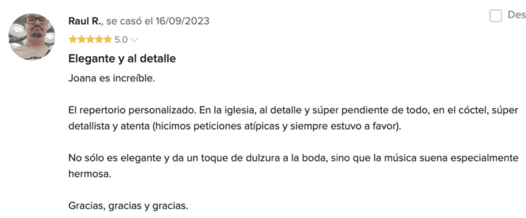 Reseña de cliente