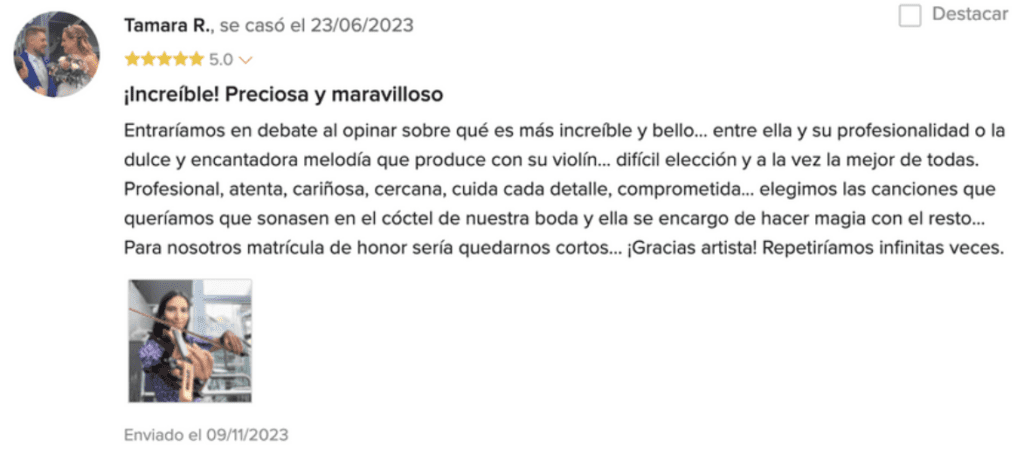 Reseña de cliente