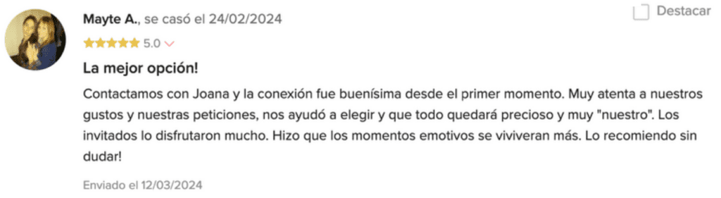 Reseña de cliente