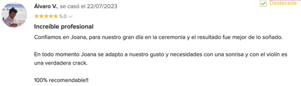 Reseña de cliente
