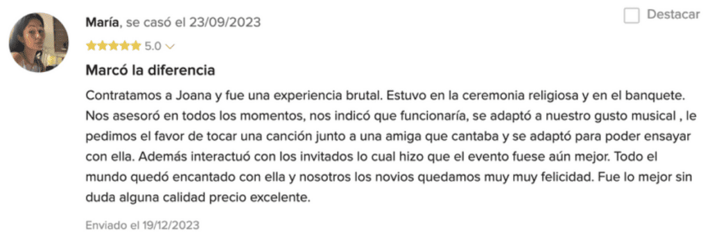 Reseña de cliente